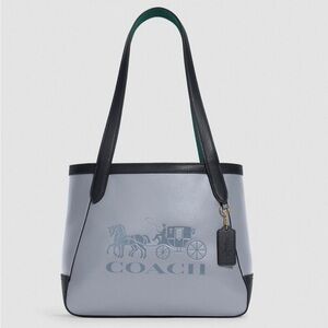 Authentic Tote 27 In Colorblock With Horse And Carriage -Blue!